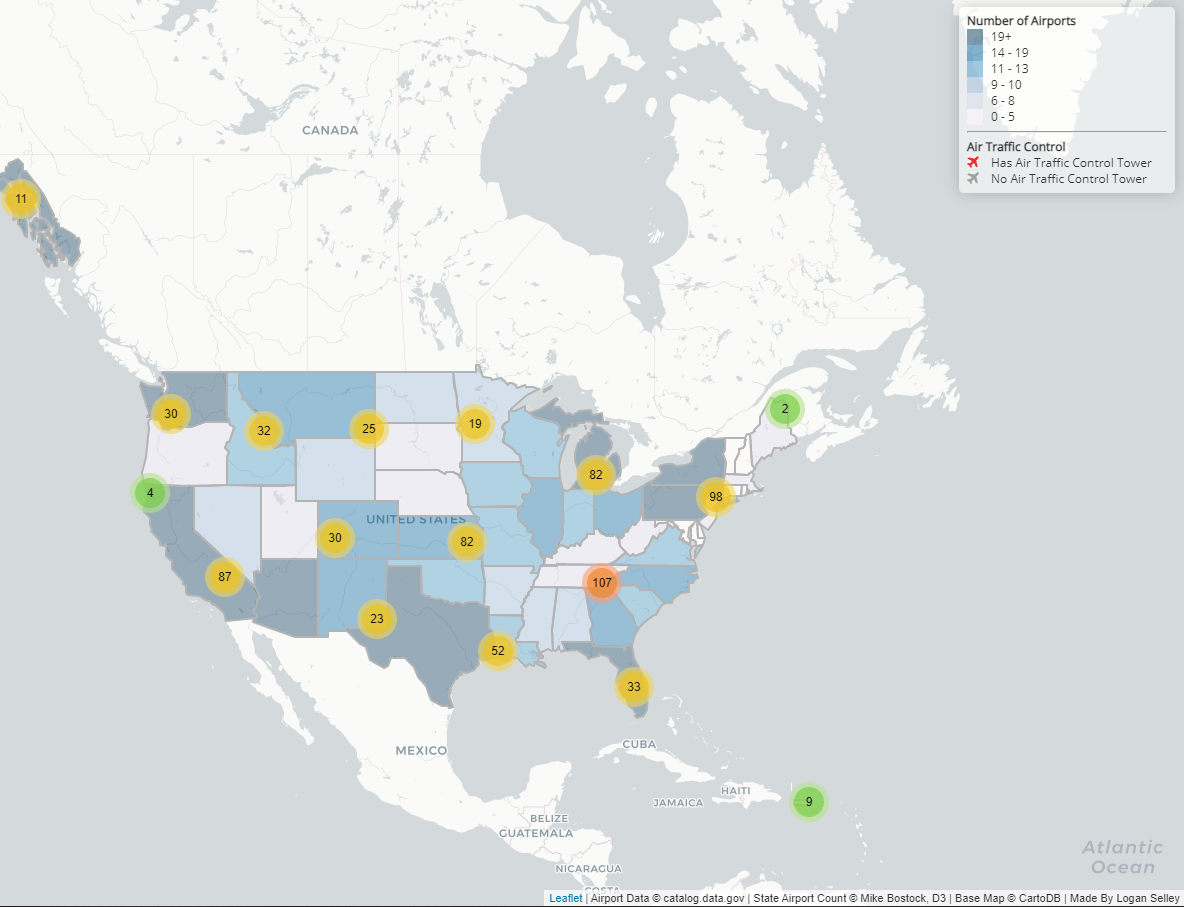 US Airport Distribution